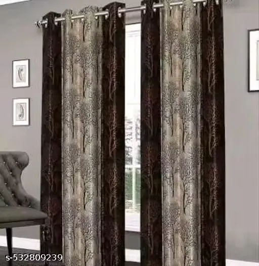 iLiv Dry Tree Prinetd Window Door Curtains Set of 2 pc
